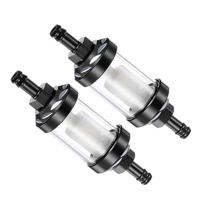 2pcs Universal Inline Petrol Fuel Gasoline Oil Filter with Brass Filter Element