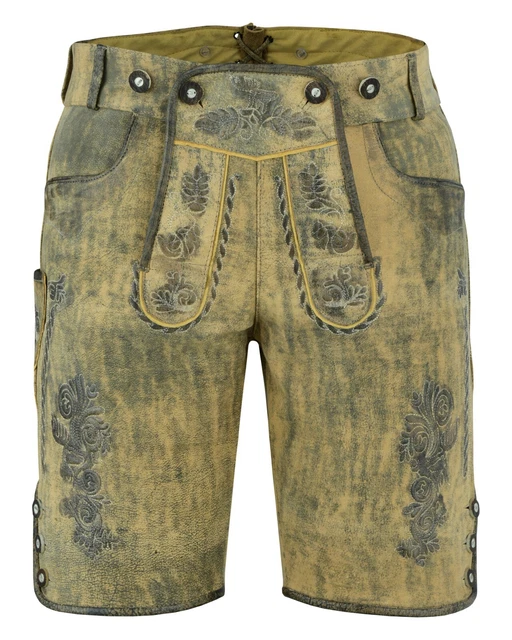 PANTALONI DI PELLE TEDESCHI TRACHTEN TRACHTEN PANTALONCINI DA UOMO Oktoberfest pelle PANTALONCINI