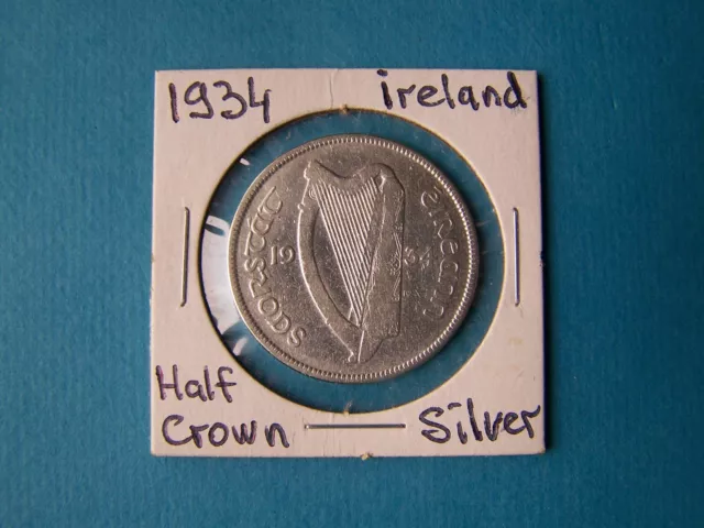 Ireland Coins 1934 Year Half Crown  Nice Silver Coin.