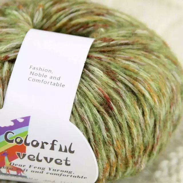 Sale New 1BallsX50g Fluffy Soft Colorful Velvet Shawls Hand Knit Crochet Yarn 04