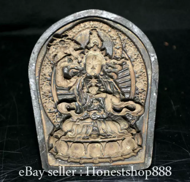 4" Old Tibetan Bronze White Tara Spirit of Compassion Goddess Shrines Die Mold