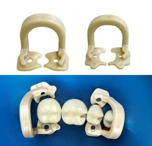 2 Pcs Dental Resin Clamping Rubber Dam Rubber Barrier Clip Clamp Molar Premolar