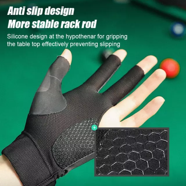 Snooker-Handschuhe Billard 3 Linke Drei-Finger-Hand Pool-Queue-Handschuh