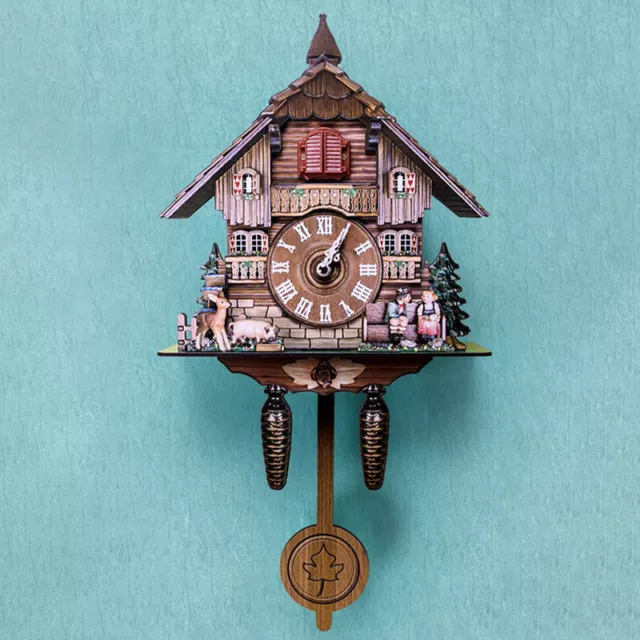 Reloj de cuco reloj de pared artesanía vintage madera cuco casa en el árbol U$6