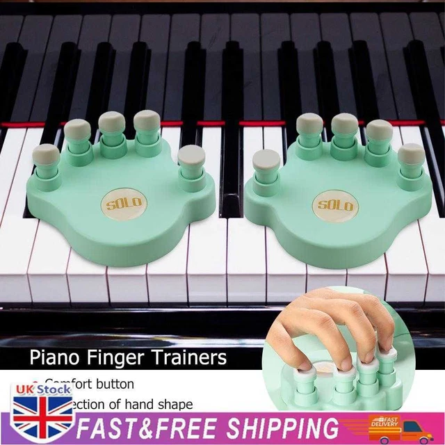 1 Pair Piano Finger Trainers Hand Strength Exerciser for Beginner (Green)