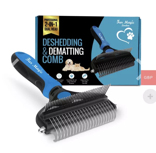 Pet Dog Cat Hair Fur Deshedding Shedding Trimmer Grooming Rake Comb Brush Tool