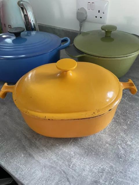 RARE Le Creuset Yellow Vintage 25 Oval Mama Enzo Mari