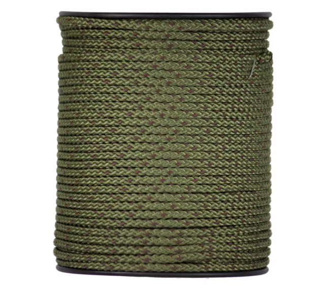 4mm Flechtschnur Seil oliv / braun 100m Spule Paracord Kunststoffseil Seil