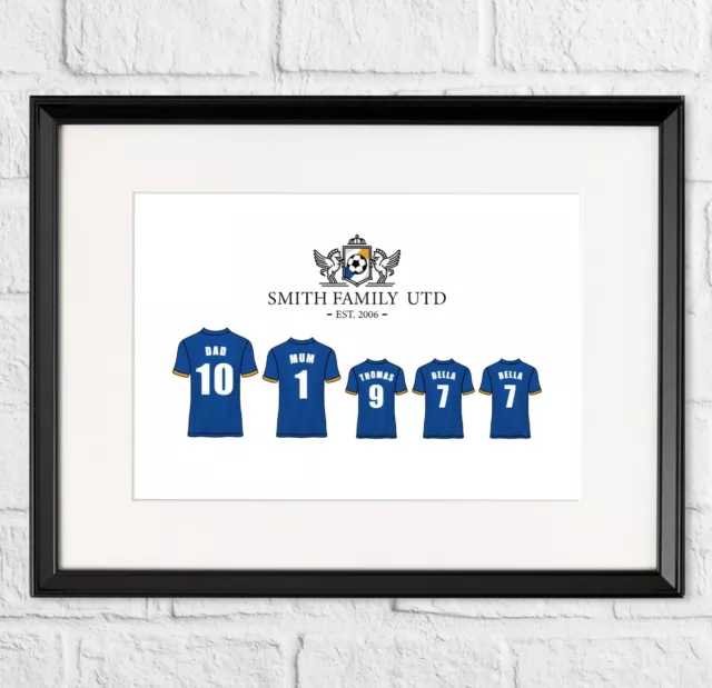 Personalised Family Football Shirt Gift Print - Custom Father's Day present