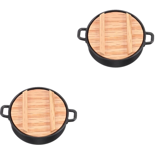 2pz Pentola Simulazione Bambini Ornamento Mini Pentole Pentole Decorative Miniatura