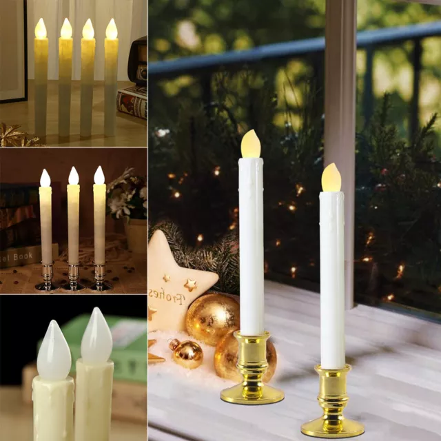 2-10X Flameless Taper Flickering LED Candles Lights Battery Operated Party Decor