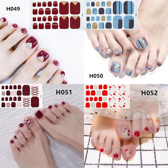 Toe Nail Art Toe Nail Stickers Nail Strips Toe Nail Wraps Fake Nails Stickers