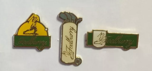 Lot de 3 PIN'S LAPEL PIN SPORT GOLF GREEN CLUB MARQUE VETEMENT GOLFEUR FEELBURY