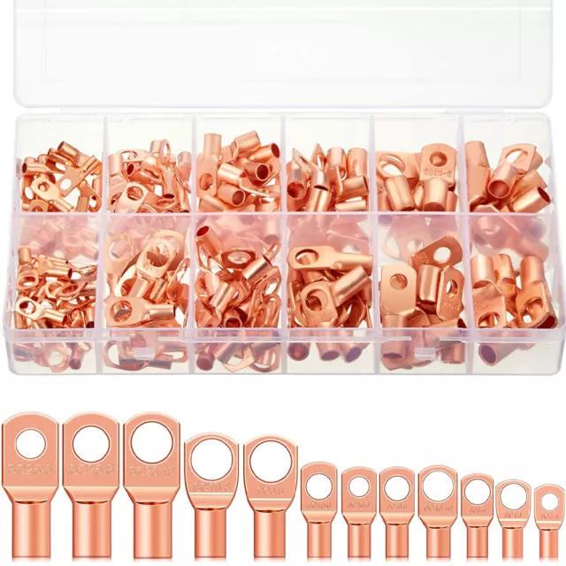 Ensemble 170 Pcs embouts de câbles de batterie en cuivre cosses de fil robustes