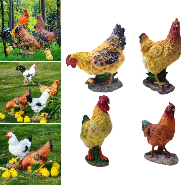 Henneharz Skulptur Kunstwerk Dekoratives Huhn für Terrasse Zuhause Außen Hof
