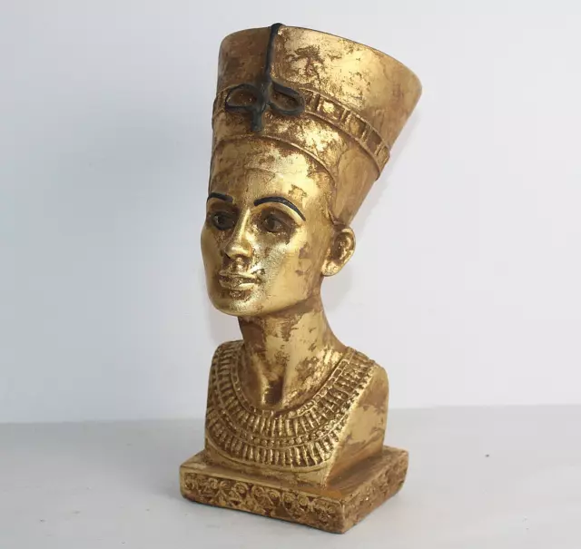 RARO ANTICO EGIZIO ANTICO Nefertiti Golen Testa Statua Faraonica Pietra (BS)