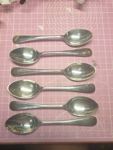 Piatto Argento Sheffield Vintage 6 x 13 cm cucchiaini Vecchio Inglese Cucchiai A1 EPNS In perfette condizioni
