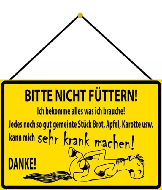 Blechschild 20x30 Pferde Bitte nicht füttern Hinweis Schild lustiger Spruch Wand