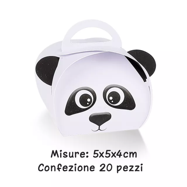 Scatoline scatole portaconfetti astuccio bomboniera per nascita battesimo Panda 2