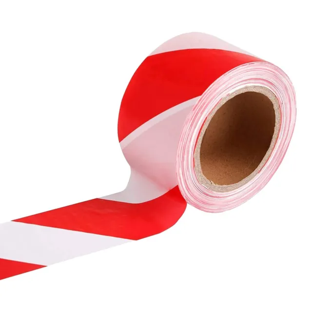 Hazard Barrier Red & White PVC Tape Roll 48mm x 33m