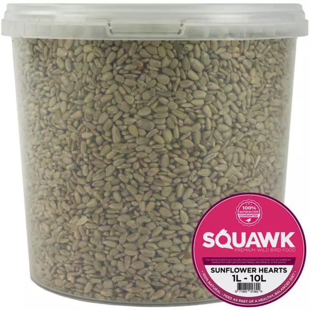 SQUAWK Sunflower Hearts - Bakery Grade Seed Kernels No Mess Wild Bird Food