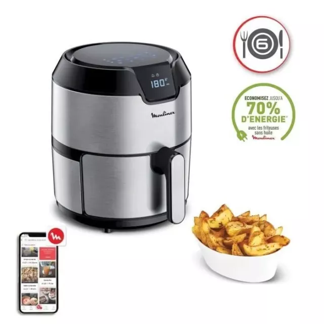 Friteuse Sans Huile MOULINEX 4,2L Easy Fry Digital, 8 Menus - Air Fryer EZ401D10