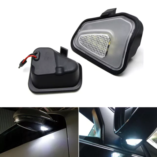 Pair LED Side Mirror Puddle Light Fit VW Passat B7 CC Jetta Beetle EOS Scirocco