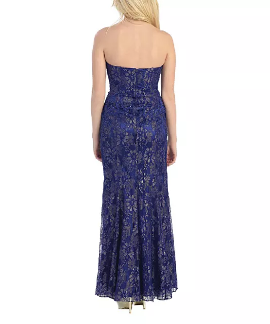 NEW W/O TAG Bead Gown  MayQueen SIZE  6 EVENING DRESS ROYAL BLUE