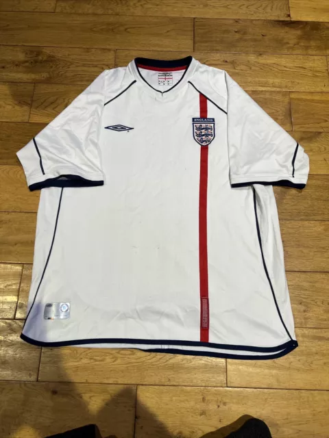 England 2002 Home Football Shirt Jersey Adult Mens Umbro XL