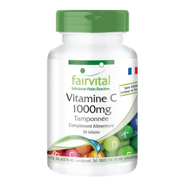 Vitamine C 1000 mg tamponnée - 90 gélules  | fairvital
