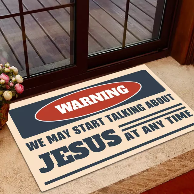 Warning We May Start Talking About Jesus At Any Time Doormat