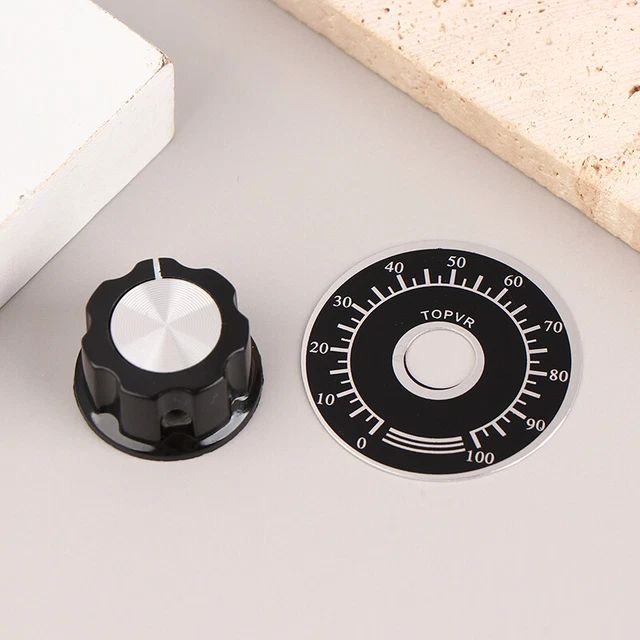 Perilla Para Potenciómetro Industrial - Con Marcas De Dial, Para Eje De 1.8mm De Diámetro
