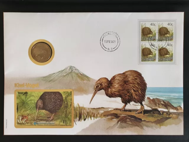 Carta numérica Nueva Zelanda - kiwi pájaro tarjeta telefónica 10 dólares moneda 1989 stl.