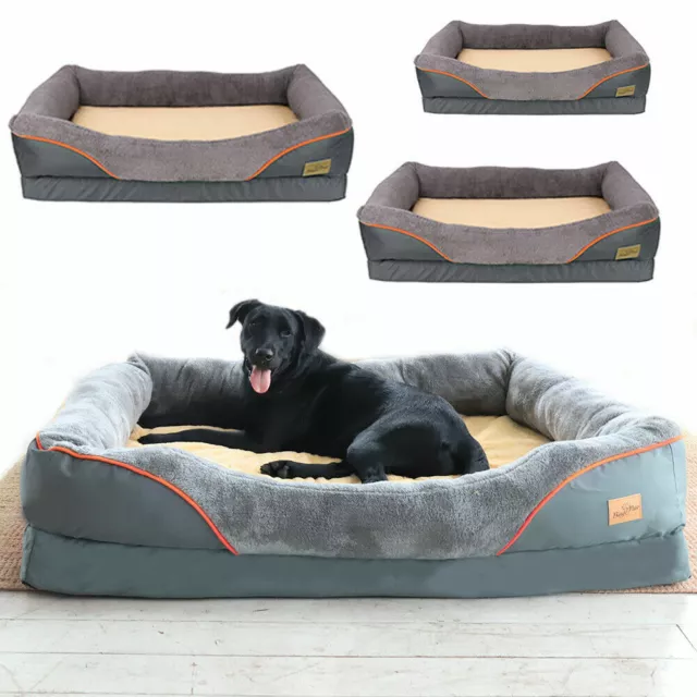 Heavy Duty Waterproof Bolster Dog Bed Warm Cushion Lounger fr Extra Large M Dogs