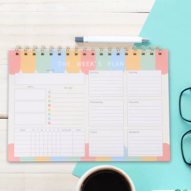 Papel planificador semanal trabajo cuaderno de trabajo diario hoja de notas arrancar