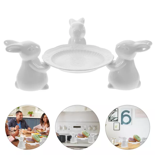 Easter Cake Pans Cupcake Stand Bunny Plate Tray Decoration Carrier-CY