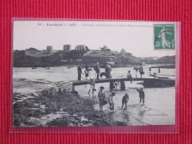 Cpa Written Spear Stamp Bridge Connecting Saint Briac Ribs D'armor