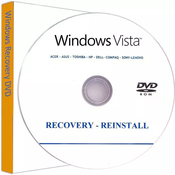 Recovery Reinstall DVD for Windows Vista All Versions Repair Fix Restore