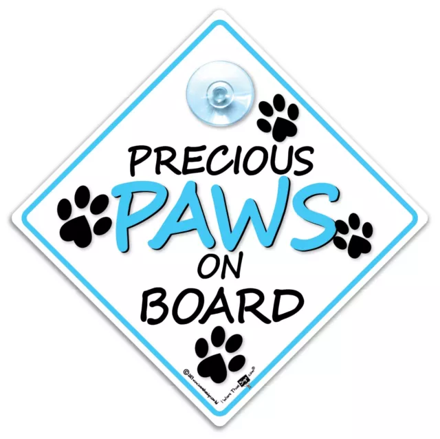 Letrero de automóvil Precious Paws a bordo, letrero de perro a bordo, letrero de piel para bebé, letrero de automóvil para perro