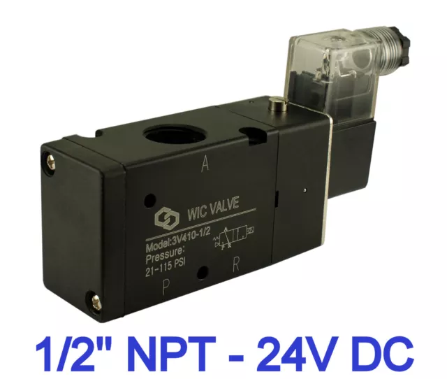 1/2" Inch 3 Way Directional Control Air Cylinder Electric Solenoid Valve 24V DC