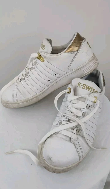 K SWISS WOMEN S White Gold Trainers Tongue Twister Non Marking Sole UK 5 EU 38 4.99 PicClick UK
