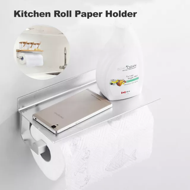 Kitchen Roll Paper Holder Toilet Tissue Hanger Towel Storage Rack Wall Mount