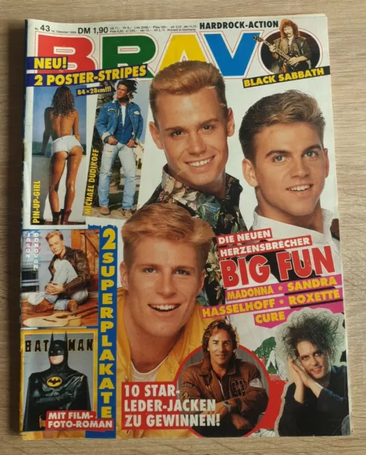 Bravo 43/1989 - Big Fun - "Batman" - Depeche Mode - Roxette - Sandra - Komplett