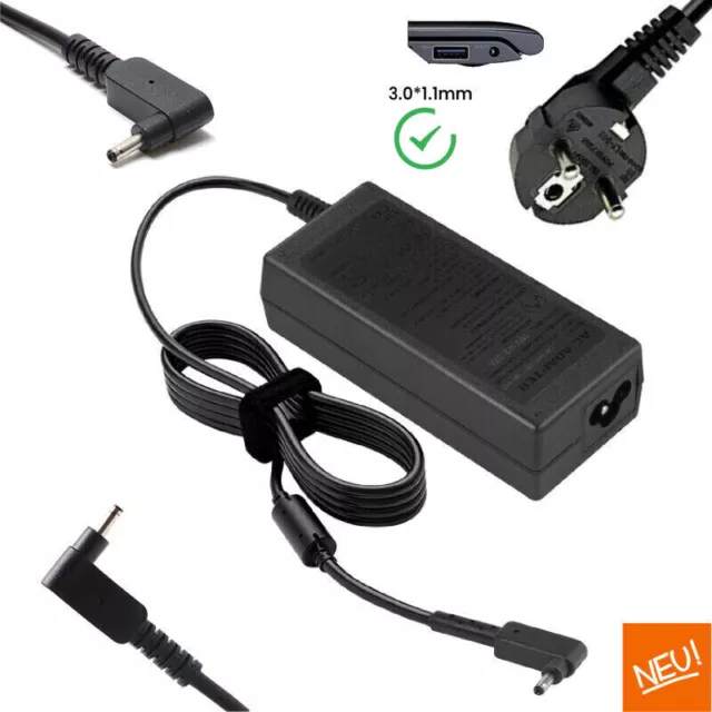 Für Acer A13-045N2A 45W Ladekabel Laptop Netzteil Ladegerät 19V 2.37A Kabel -3mm