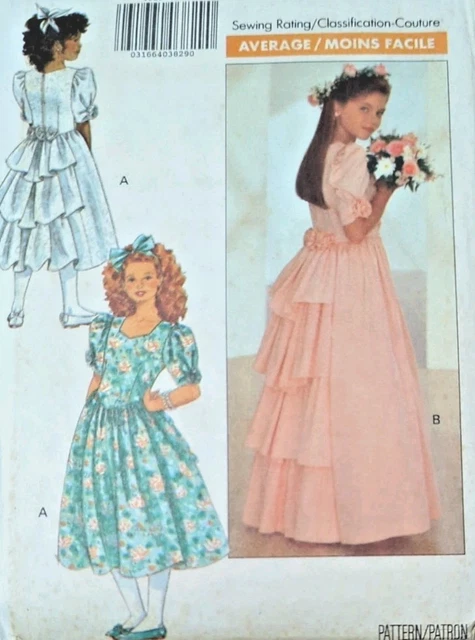 VINTAGE 1980S BUTTERICK Girl's Drop-Waist Dress Sewing Pattern 4323 12-14  UNCUT 9.99 - PicClick UK