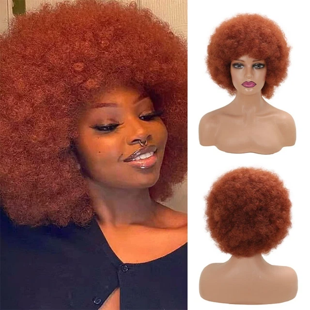 Curly Wigs African Synthetic Hair Short Fluffy Hair Wigs High Puff Afro Wig