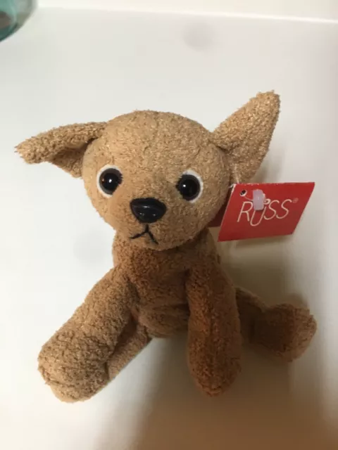 Russ Luv Pets “Junito” Chihuahua Dog Brown Plush Bean Bag Chamois Beanie RARE 5"