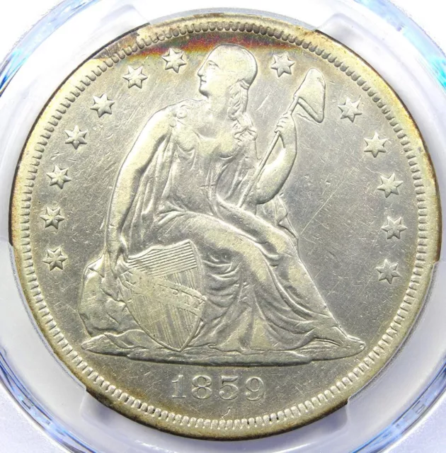 1859-O Seated Liberty Silver Dollar $1 - Certified PCGS XF Detail - Rare Coin!