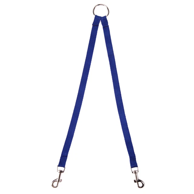 Collar de nailon doble doble dos mascotas perros correa acoplador de 2 vías (azul)