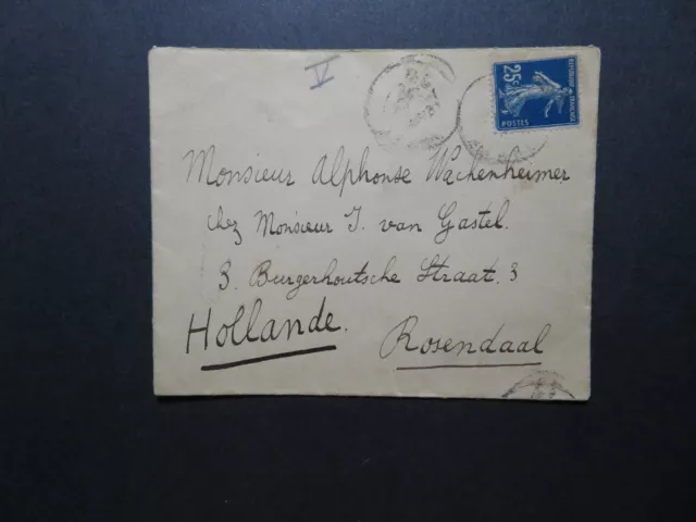 France 1915 Censor Cover to Netherlands - Z11537